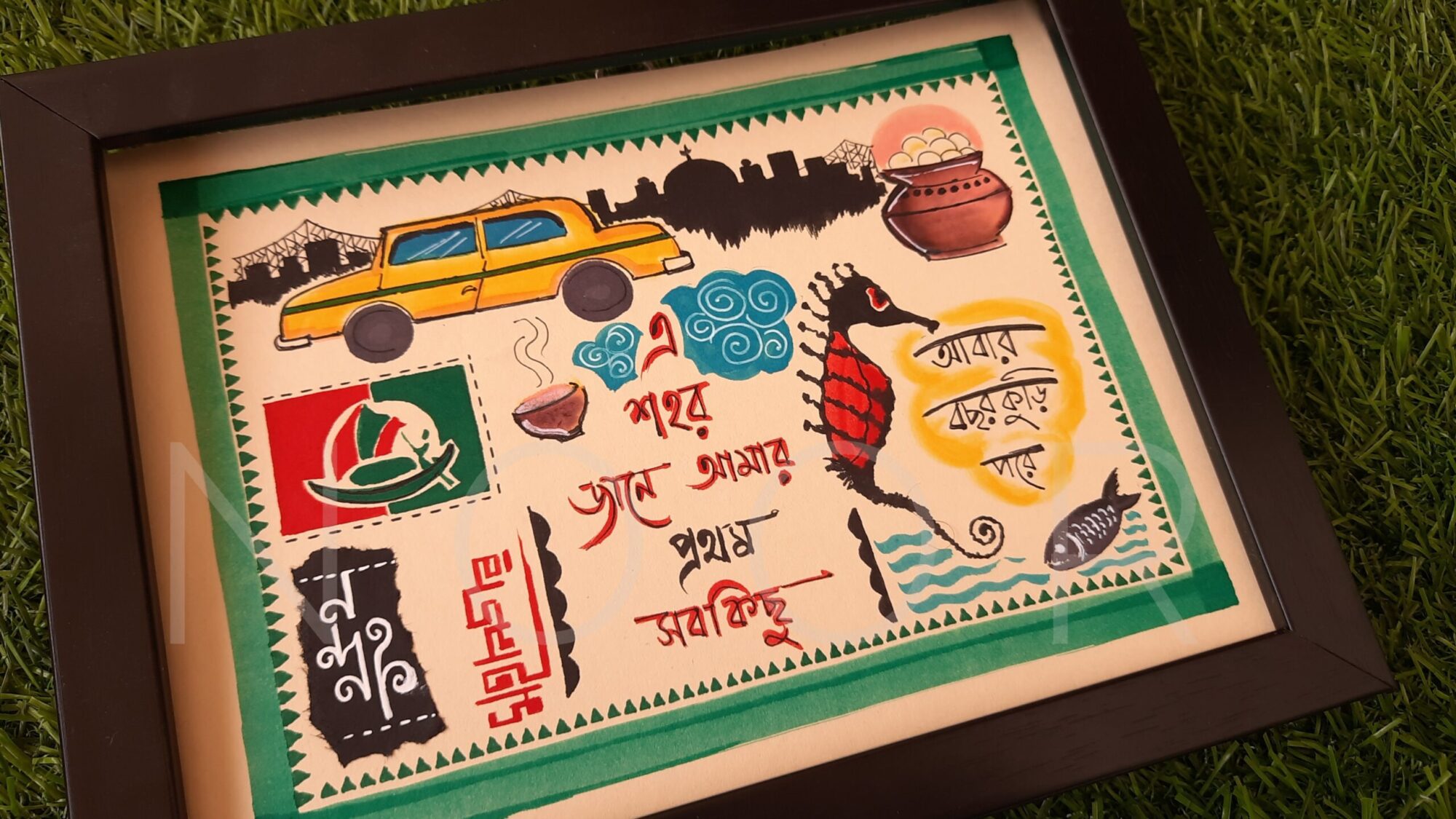 Handpainted Frame - Kolkata o mohonbagan