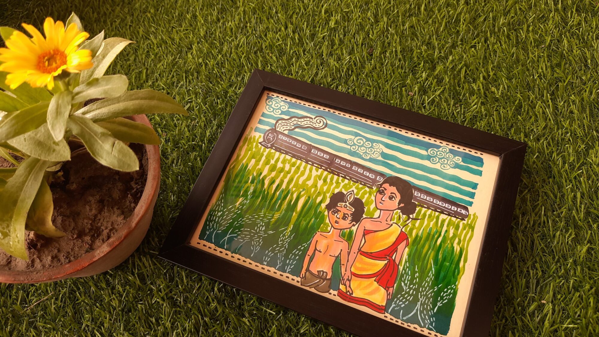 Handpainted Frame - Pother Panchali