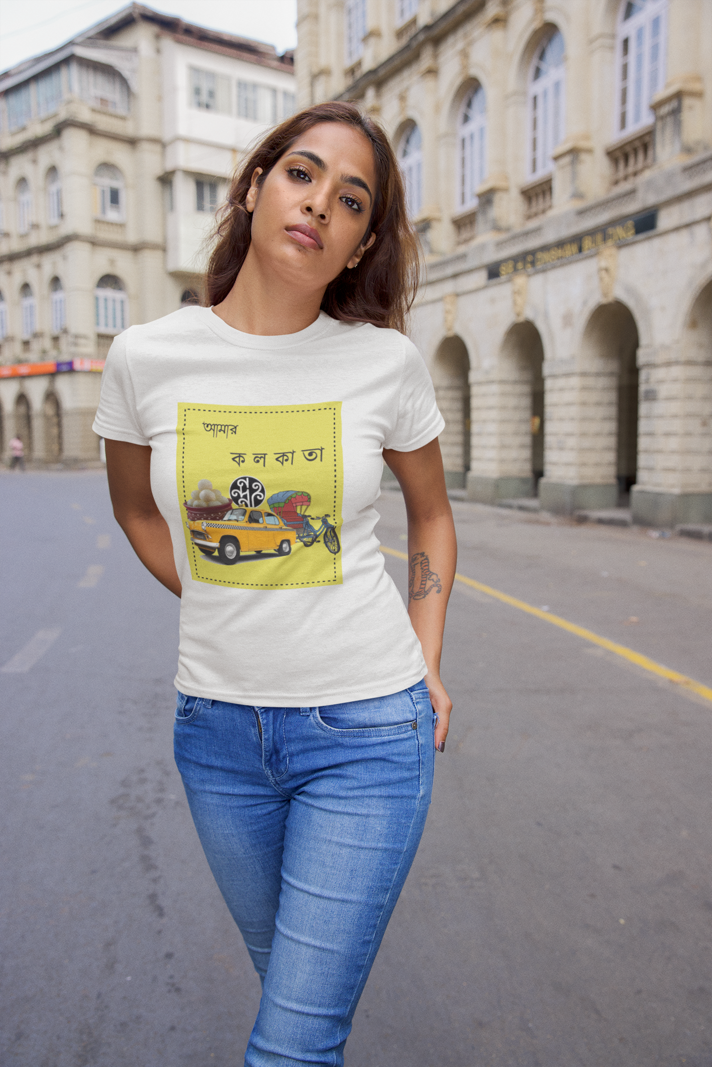 T-Shirt Bengali (Amar Kolkata) White