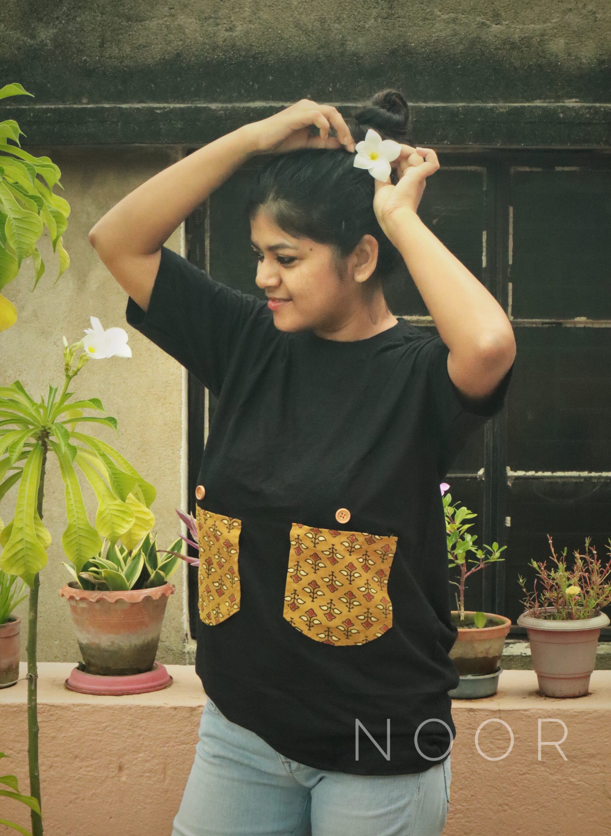 Patch Work T-Shirt (Yellow Pattern)
